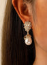 Vee Pearl Earrings Gold