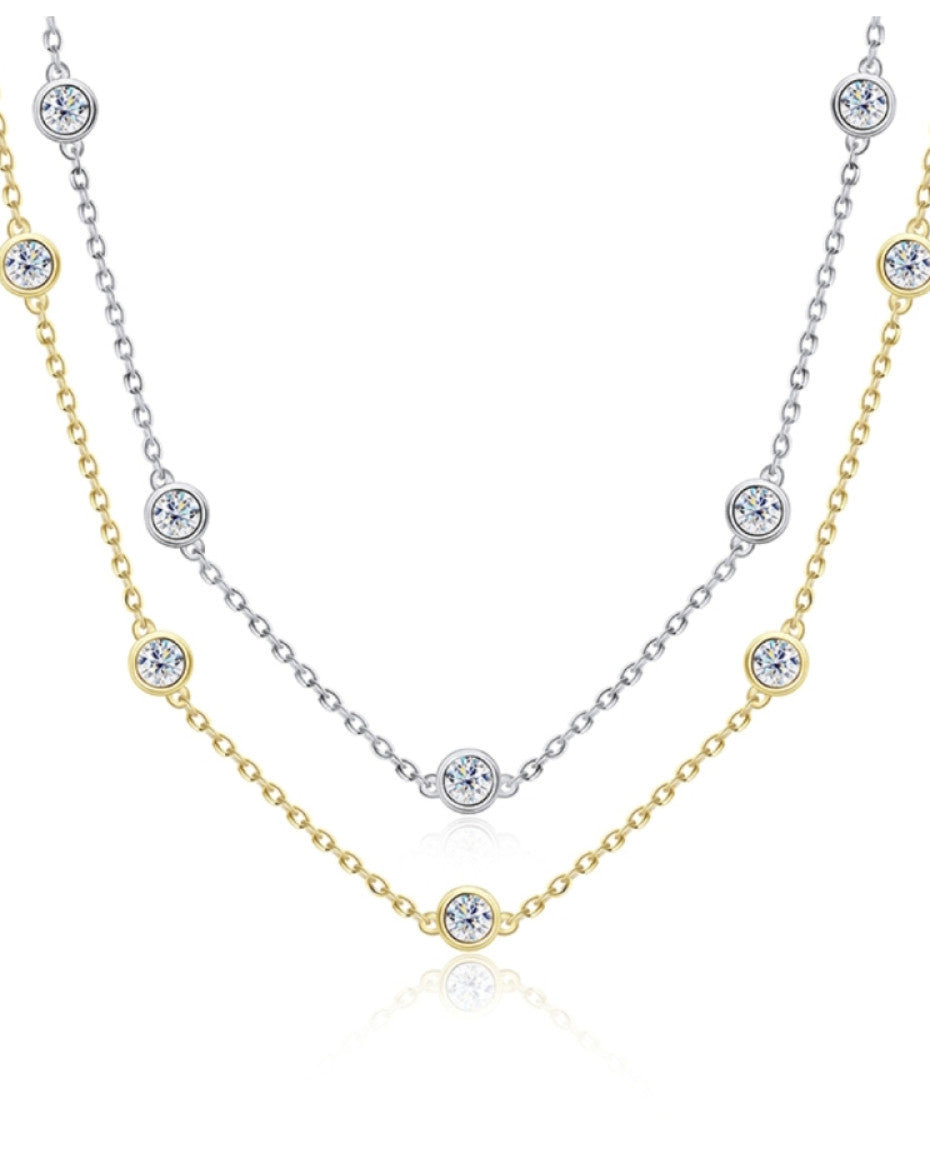Bezel Moissanite Necklace