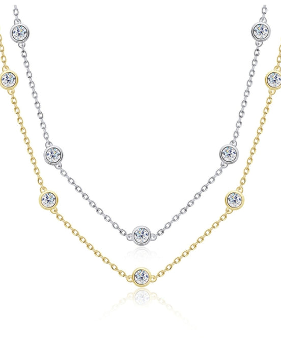 Bezel Moissanite Necklace