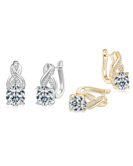 Infinity Moissanite Earrings Silver