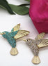 Hummingbird Brooch Blue