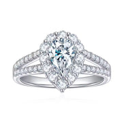 Daisy Double-Halo Pear Moissanite Ring