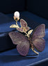 Embroidered Butterfly Brooch Blue