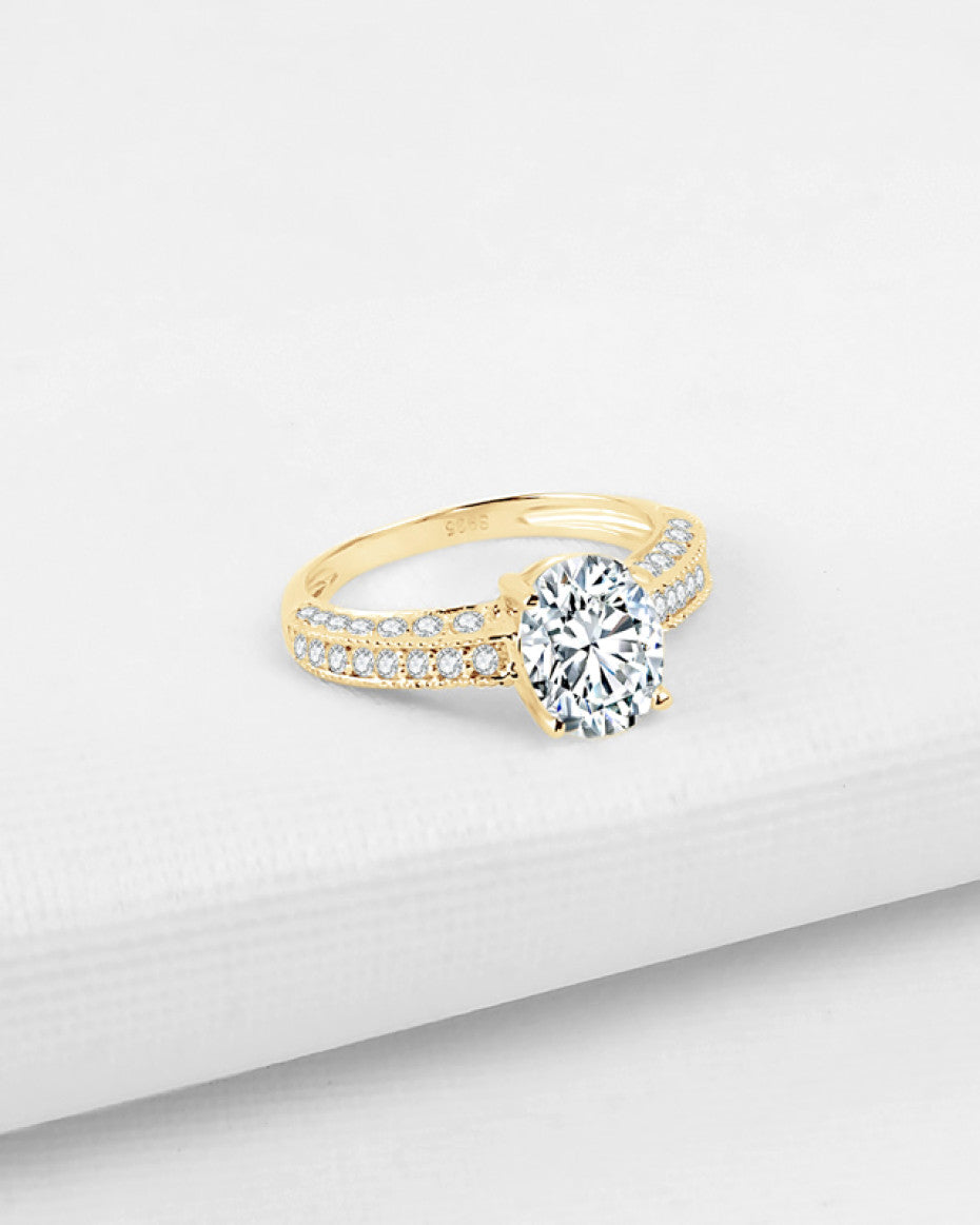 Tessa Solid Gold Moissanite Ring