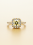 Citrine Moissanite Ring — Ivory & Gold