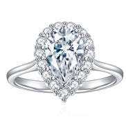 Isadora Pear Halo Moissanite Ring