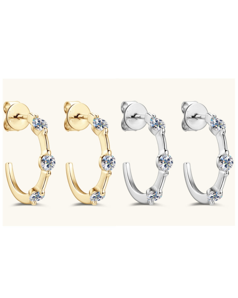 Trisha Moissanite Earrings Silver