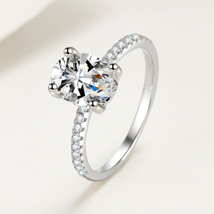 Oval Moissanite Engagement Ring - 3 Carat Upgrade