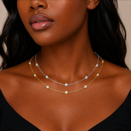 Bezel Moissanite Necklace