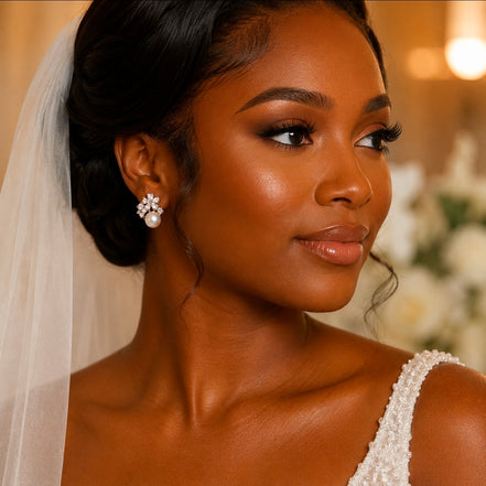 Pearl Blossom Stud Earrings