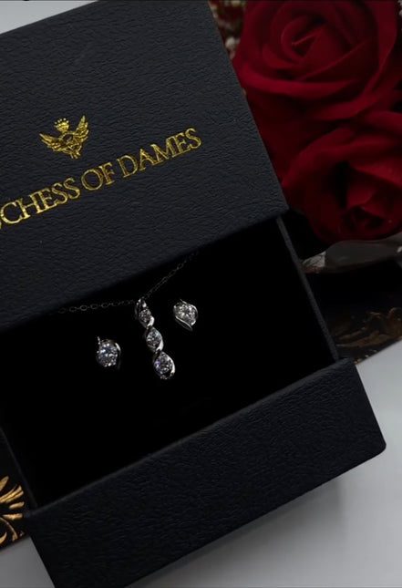 Twisted Elegance Moissanite Pendant & Stud Earrings Set