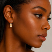 Myra Moissanite Earrings Gold