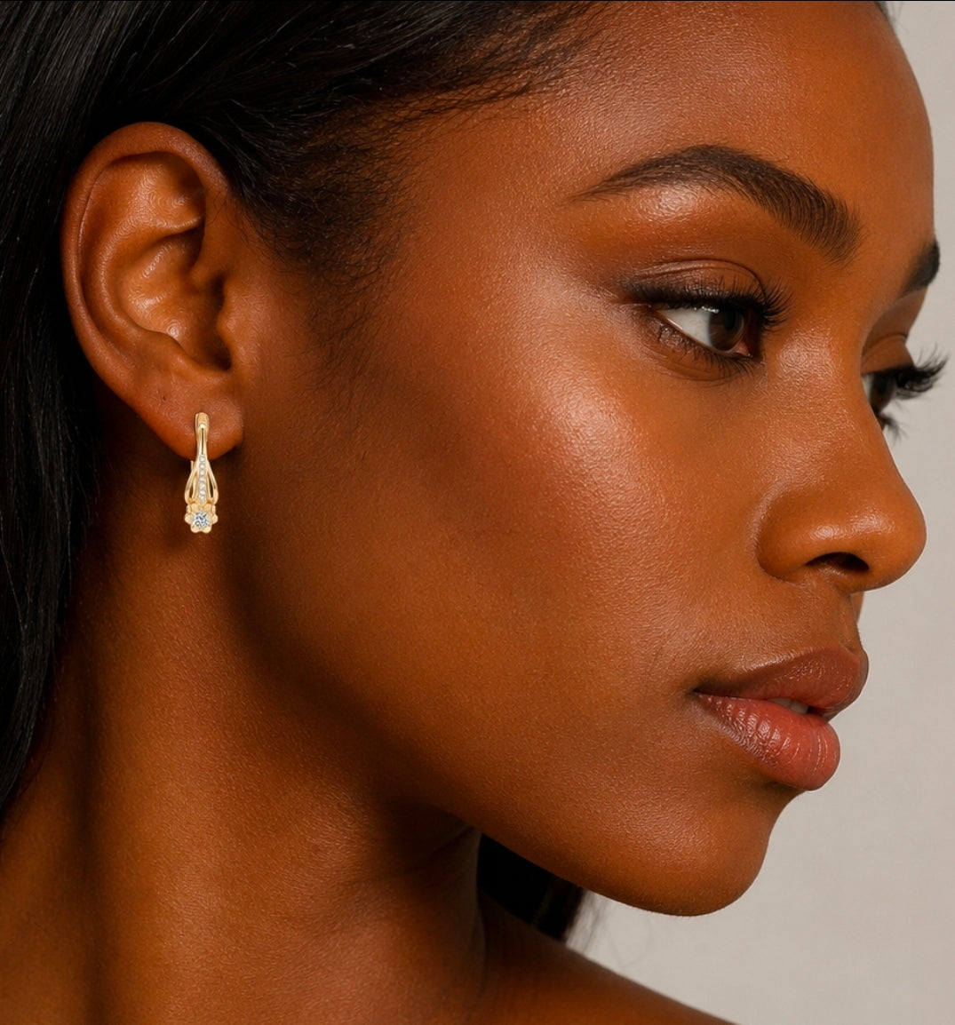Myra Moissanite Earrings Gold