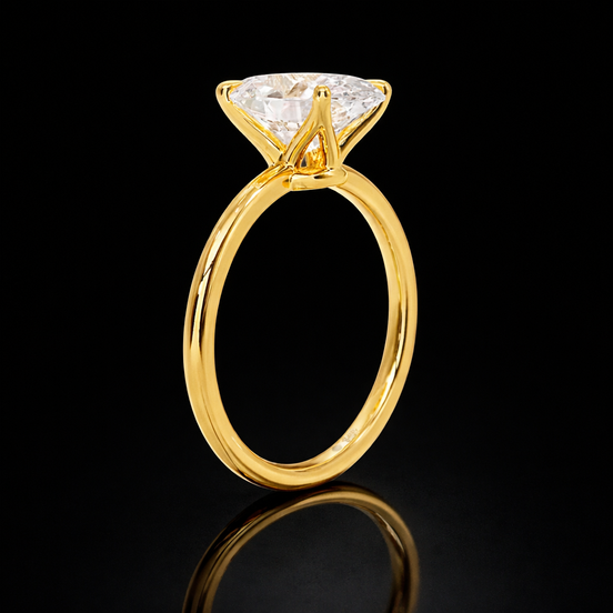 Daisy Oval Moissanite Engagement Ring