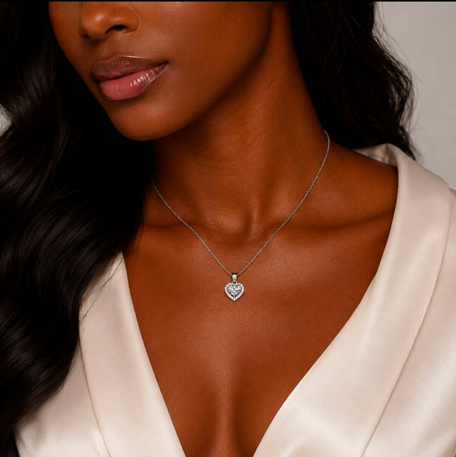 Heartthrob Moissanite Set Earrings And Necklace
