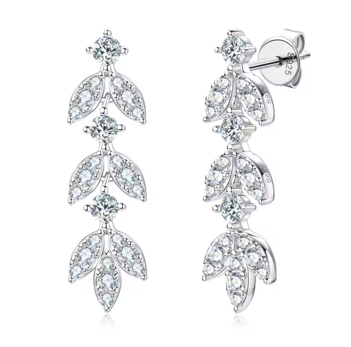Vienna Moissanite Earrings Silver