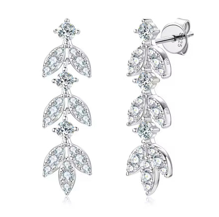 Vienna Moissanite Earrings Silver