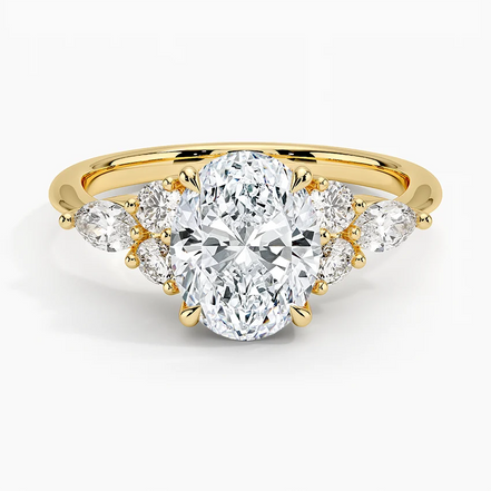 The Celeste Oval Halo Ring