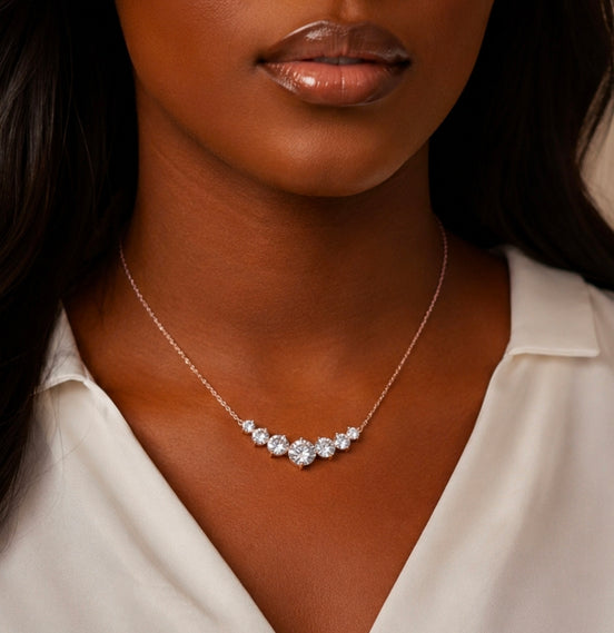 Celeste Cascade Moissanite Necklace & Earrings Set