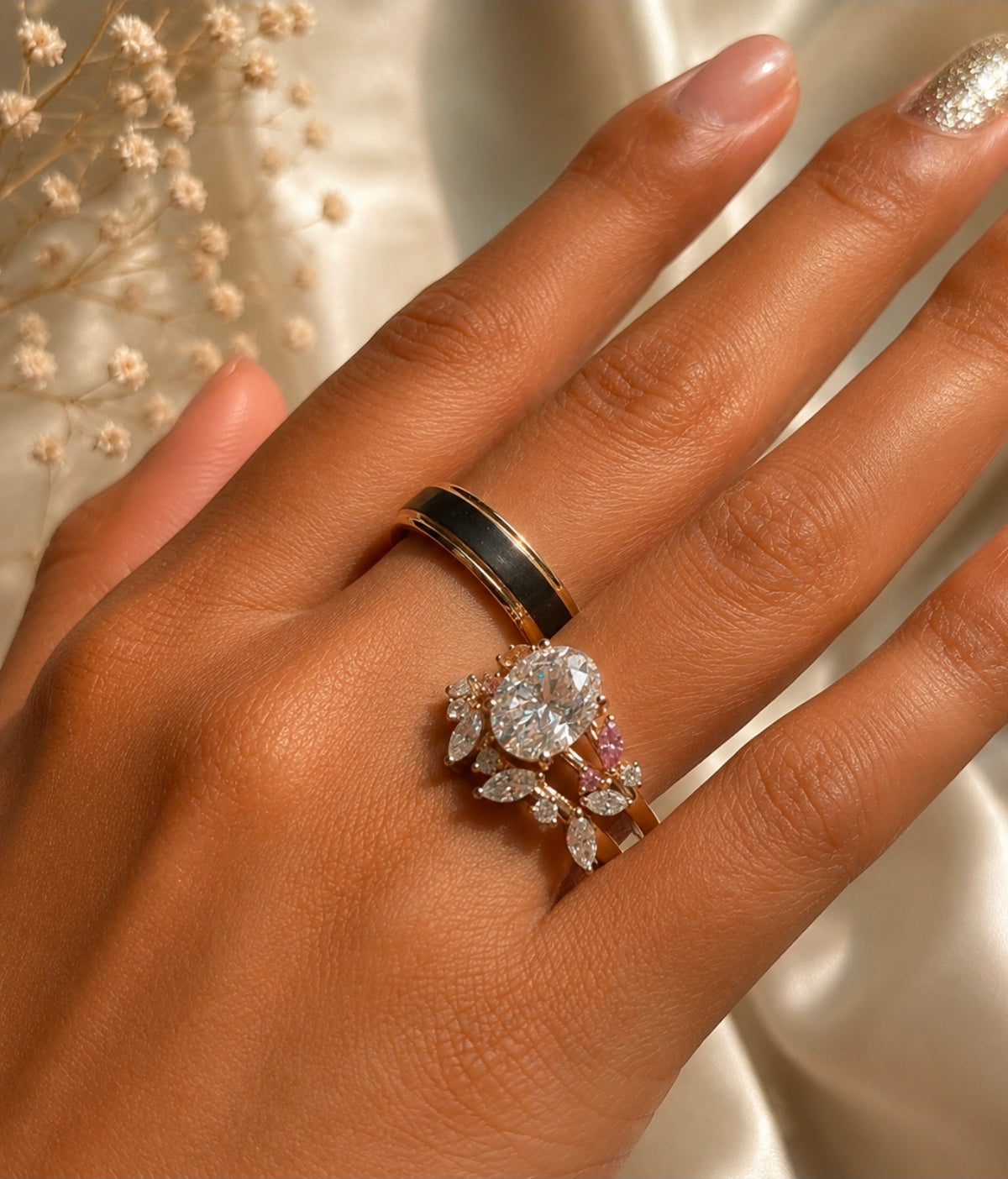 Rosabelle Oval Moissanite Bridal Set