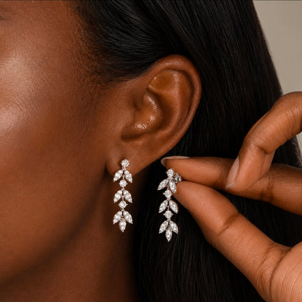 Vienna Moissanite Earrings Silver