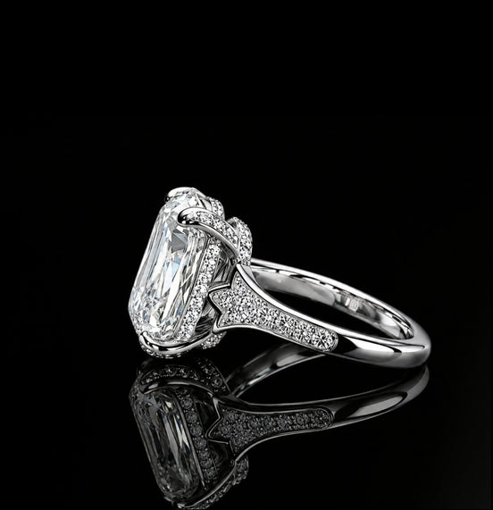 Imperial Cushion 10ct Moissanite Engagement Ring