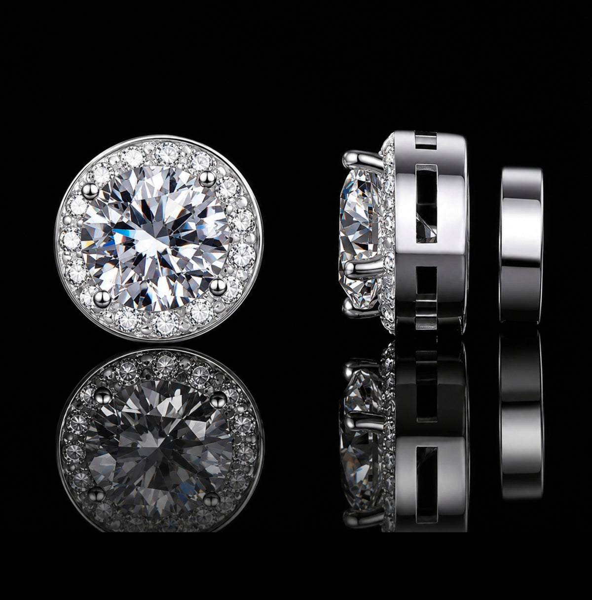 Magnetic Moissanite Stud Earrings