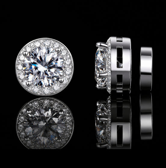 Magnetic Moissanite Stud Earrings