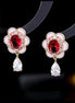 Ruby Blossom Drop Earrings