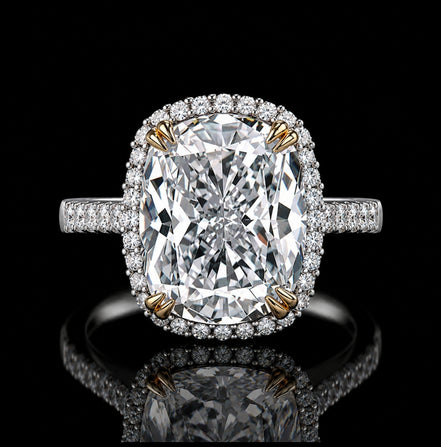 Regal Radiant Halo 10ct Moissanite Engagement Ring