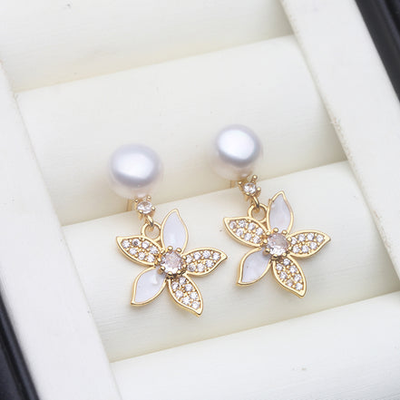 Magnolia Pearl Drop Earrings