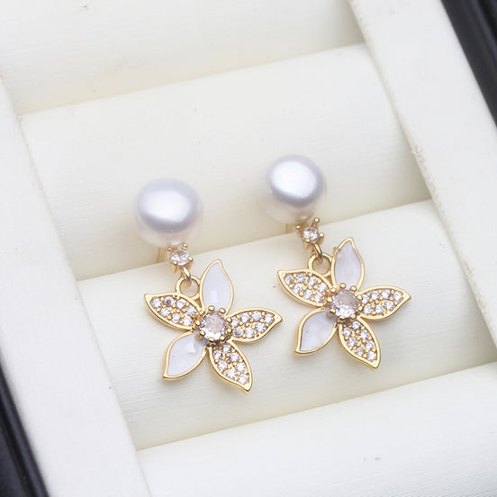Magnolia Pearl Drop Earrings