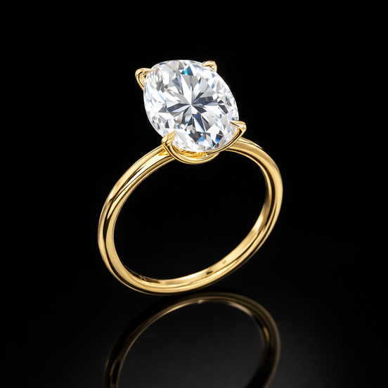 Daisy Oval Moissanite Engagement Ring