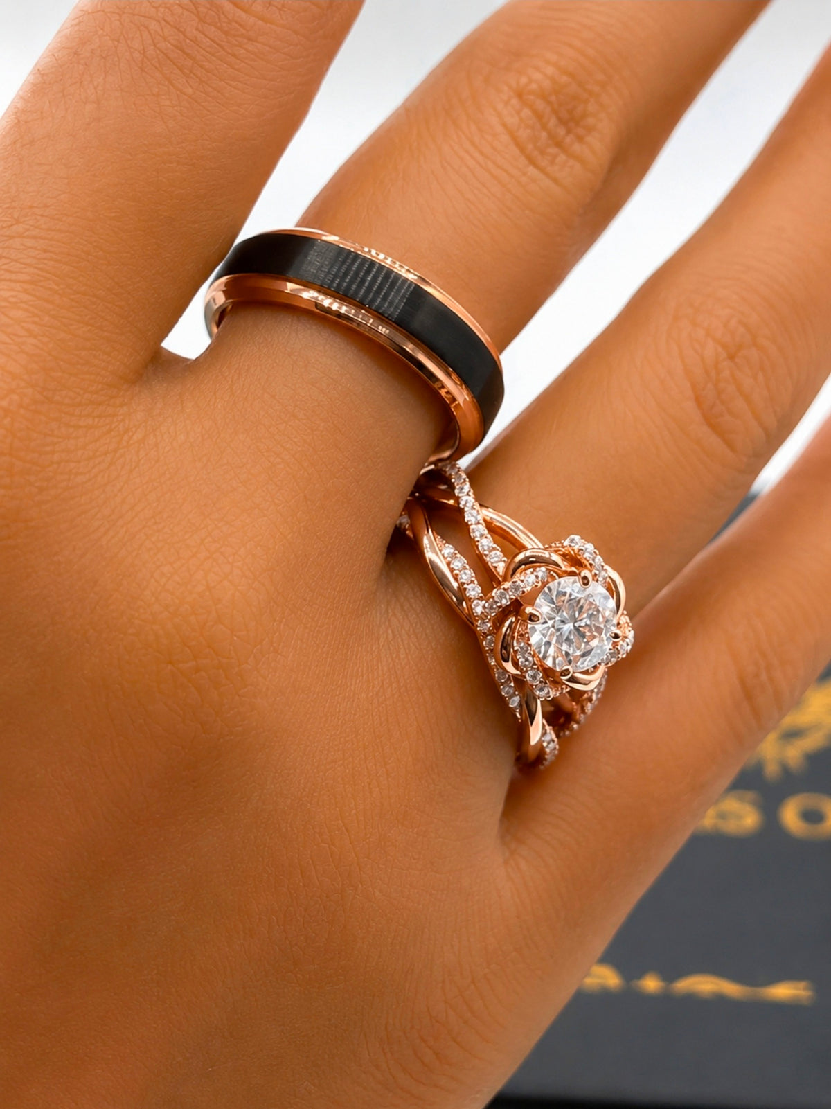 Aurora Round Moissanite Bridal Set