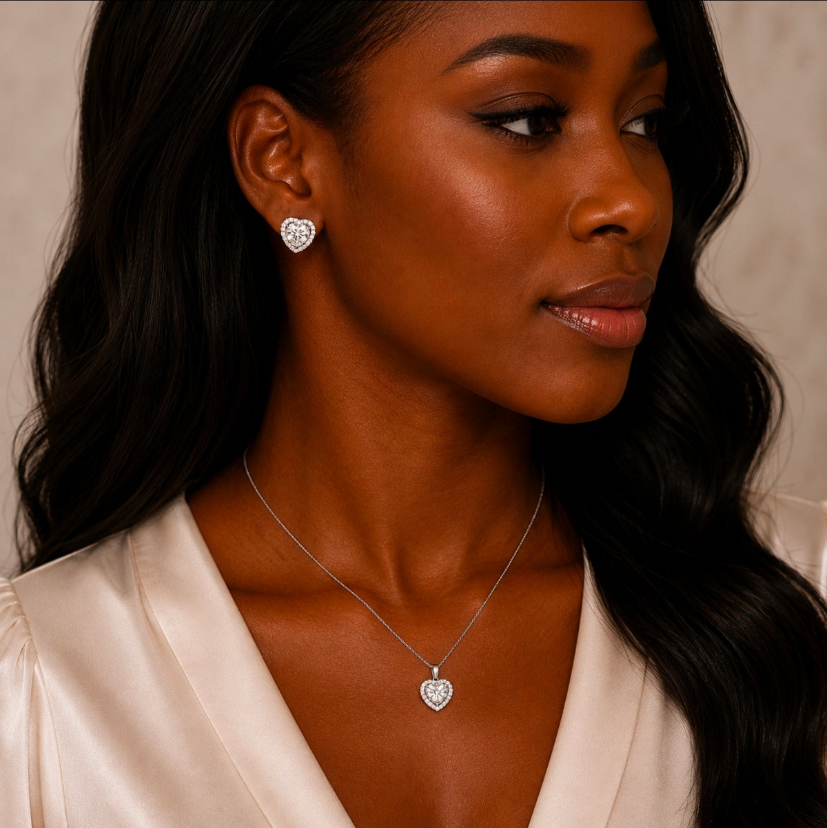 Heartthrob Moissanite Set Earrings And Necklace